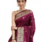 Women's Paithani Silk Saree With Unstitched Blouse Piece 1