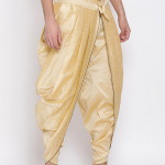 Men Gold-Coloured Solid Dhoti Pant