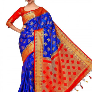 Womens  Silk Saree With Un-stitched Blouse