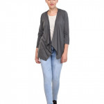 Cotton Viscose Blend Grey Women Shrug