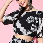 Women Stylish Black Printed Co-ord Set