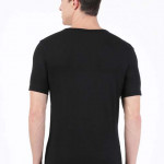 Men Black Solid Half Sleeve Thermal Innerwear Vest