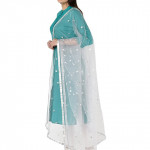 Dupatta Bazaar Women Embellished Silver Net